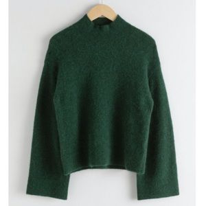 & Other Stories, mock neck green sweater